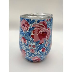 Lilly Pulitzer Stainless Steel Insulated Tumbler W/Lid 12oz Wine Floral